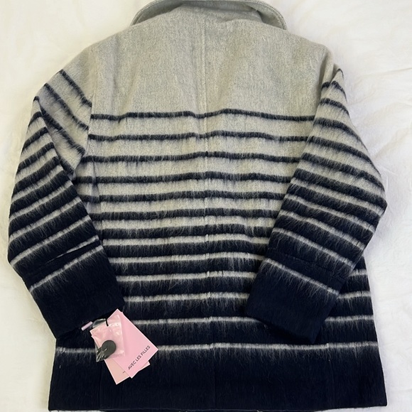 AVEC LES FILLES Oversized Wool Blend Coat S-M Gray Blue - Picture 5 of 7